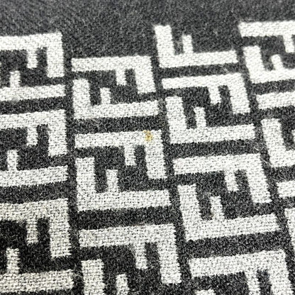 Fendi Scarf Zucca All Over Pattern Wool Gray