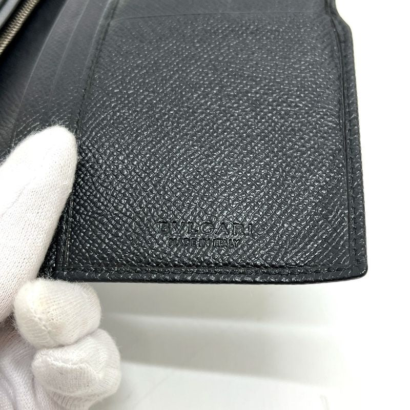 Bvlgari Wallet Logo Clip Leather Black X