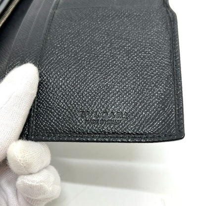 Bvlgari Wallet Logo Clip Leather Black X