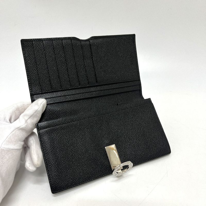 Bvlgari Wallet Logo Clip Leather Black X