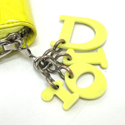 Dior Wallet Cannage Enamel Neon Yellow Neon Yellow- X