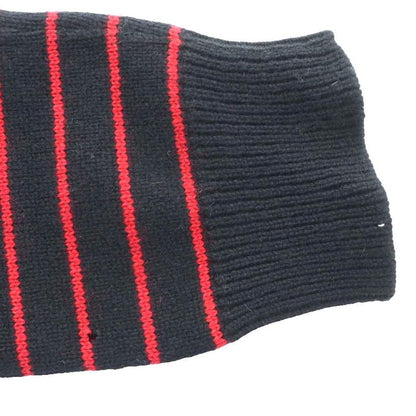 Louis Vuitton Knit Sweater Long Sleeve Cashmere Wool Blend Monogram M Black Red
