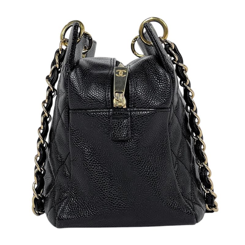 Chanel CC Logo Chain Shoulder Bag Quilted Tote