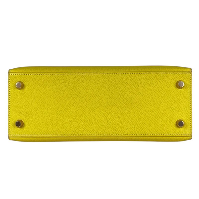 Hermes Kelly 25 Sellier 2-Way Shoulder Bag Veau Epsom Lime