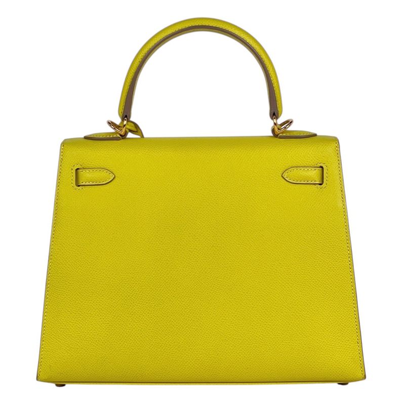 Hermes Kelly 25 Sellier 2-Way Shoulder Bag Veau Epsom Lime