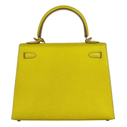 Hermes Kelly 25 Sellier 2-Way Shoulder Bag Veau Epsom Lime