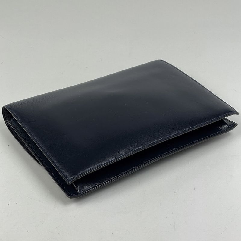 Hermes Faco Clutch Box Calf Navy