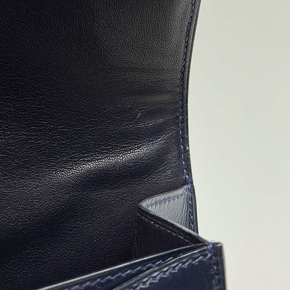 Hermes Faco Clutch Box Calf Navy