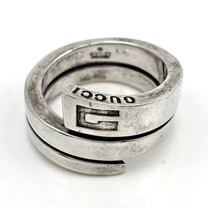 Gucci Snake Ring Logo Silver