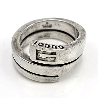 Gucci Snake Ring Logo Silver
