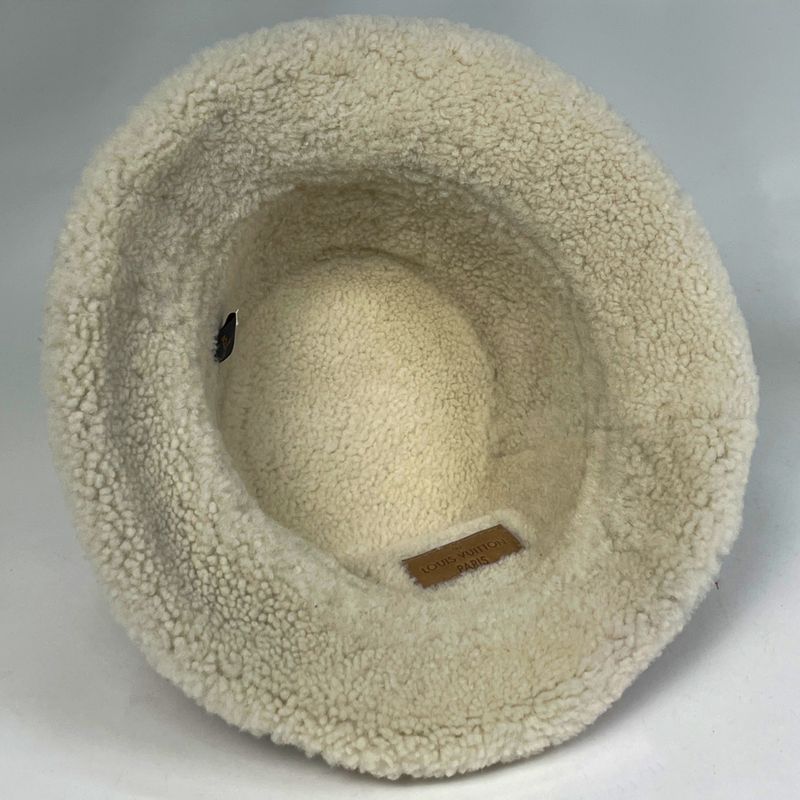 Louis Vuitton Chapeau Monogram Shearling Bucket Hat Sheep Leather Brown