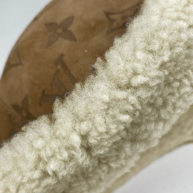 Louis Vuitton Chapeau Monogram Shearling Bucket Hat Sheep Leather Brown