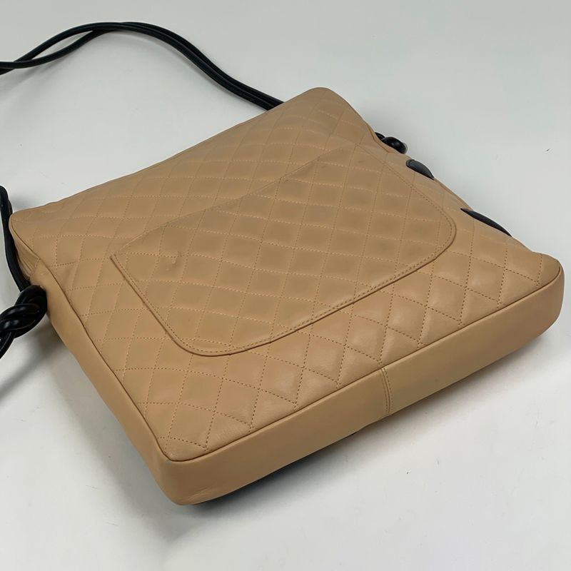 Chanel Cambon Shoulder Bag Beige Black