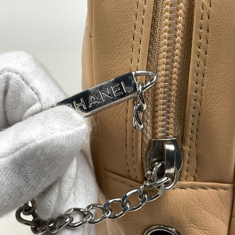 Chanel Cambon Shoulder Bag Beige Black