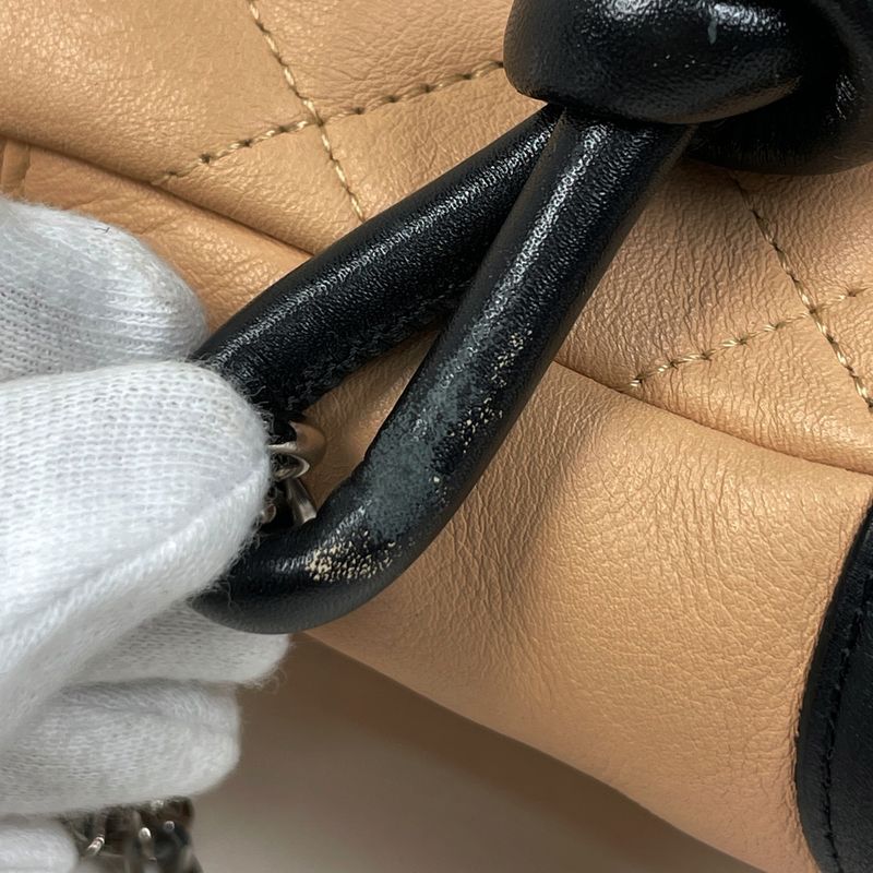 Chanel Cambon Shoulder Bag Beige Black
