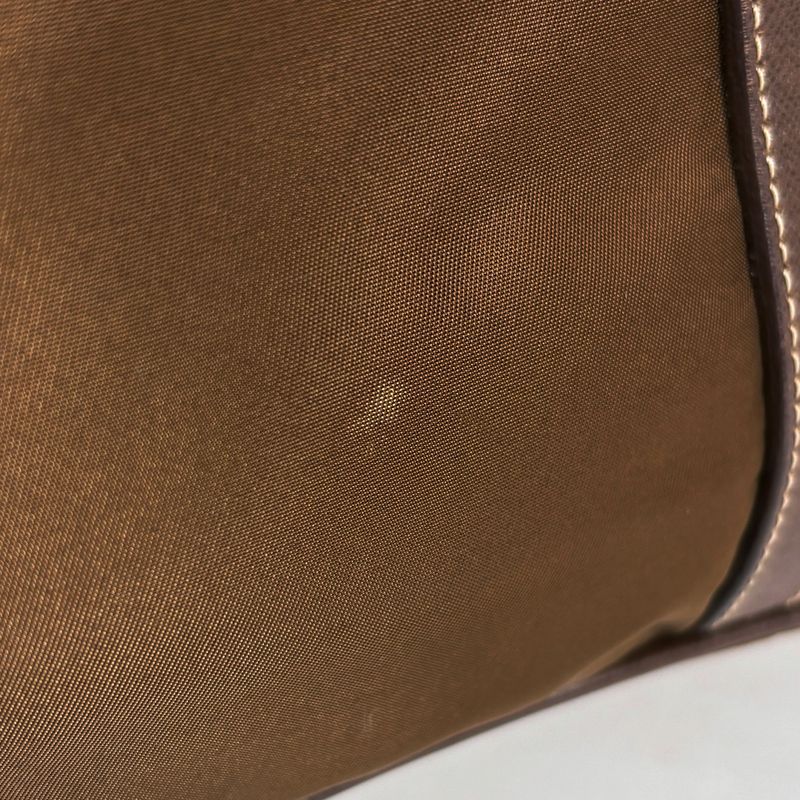Prada Logo Tote 2-Way Shoulder Bag Nylon Brown