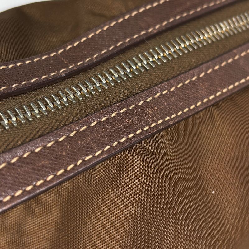 Prada Logo Tote 2-Way Shoulder Bag Nylon Brown