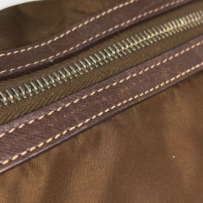 Prada Logo Tote 2-Way Shoulder Bag Nylon Brown