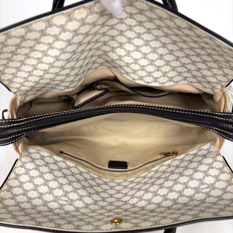 Celine Macadam Pattern Handbag White