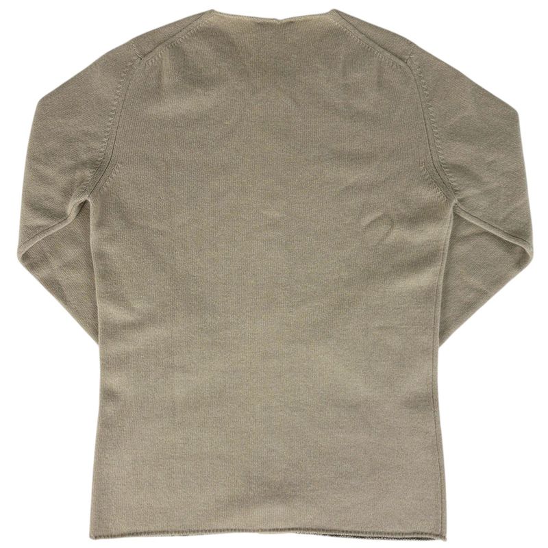 Chanel CC Logo Button Cardigan Knit Top Cashmere Beige