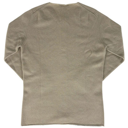 Chanel CC Logo Button Cardigan Knit Top Cashmere Beige