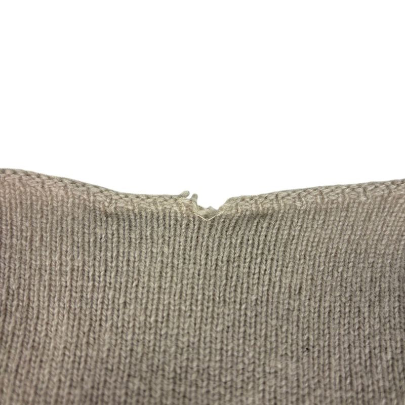 Chanel CC Logo Button Cardigan Knit Top Cashmere Beige