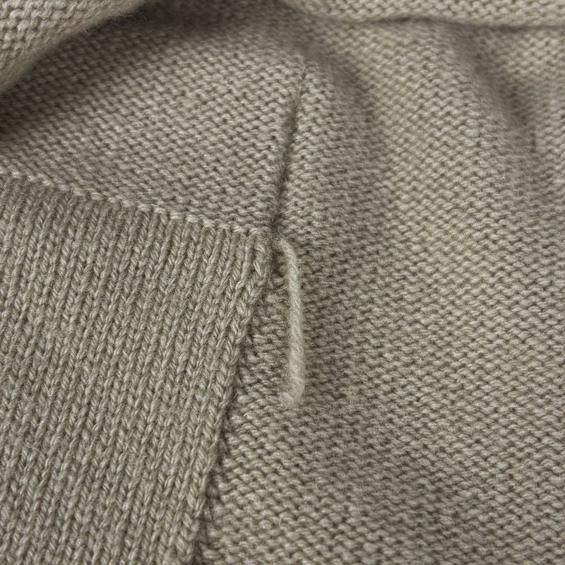 Chanel CC Logo Button Cardigan Knit Top Cashmere Beige