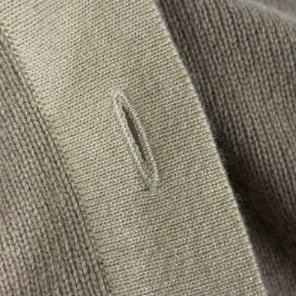 Chanel CC Logo Button Cardigan Knit Top Cashmere Beige