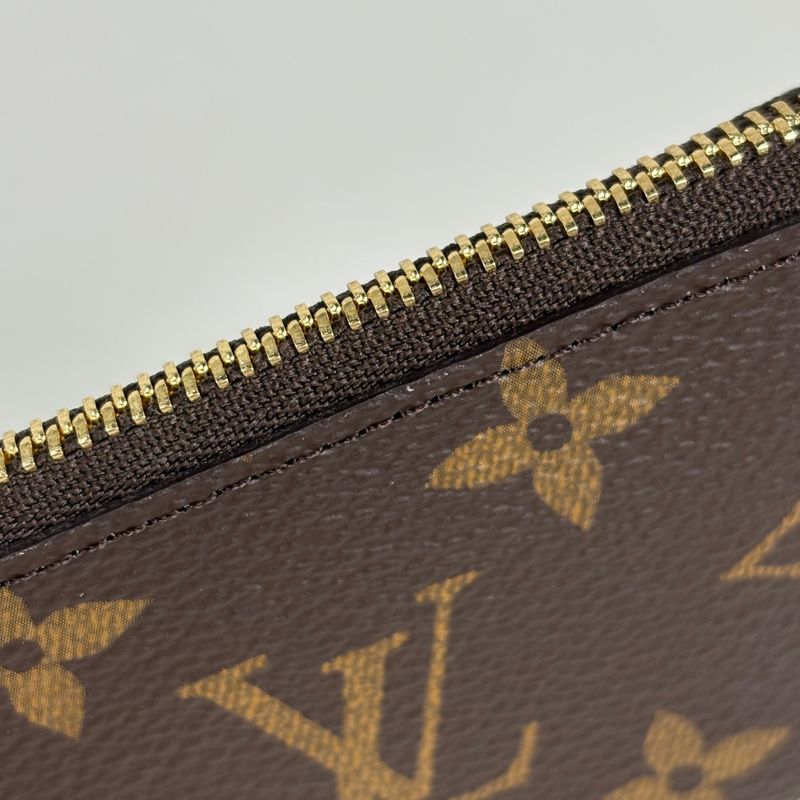 Louis Vuitton Pochette Cles Key Ring Coin Purse Monogram Brown