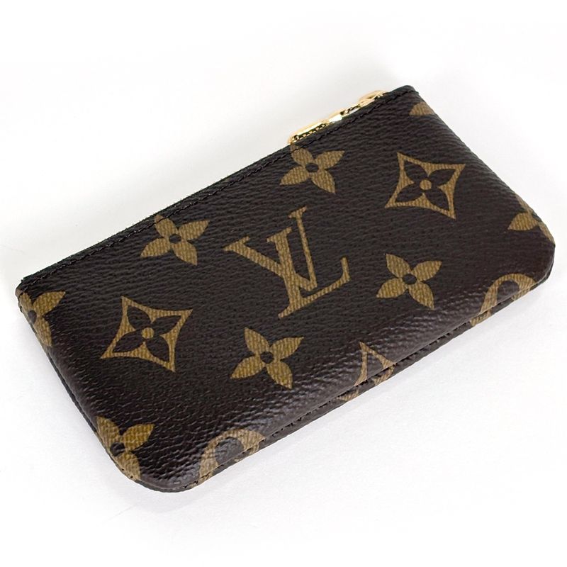 Louis Vuitton Pochette Cles Key Ring Coin Purse Monogram Brown