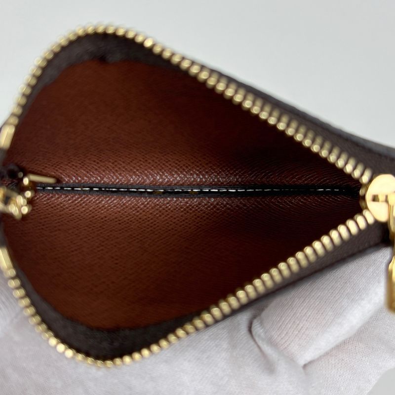 Louis Vuitton Pochette Cles Key Ring Coin Purse Monogram Brown
