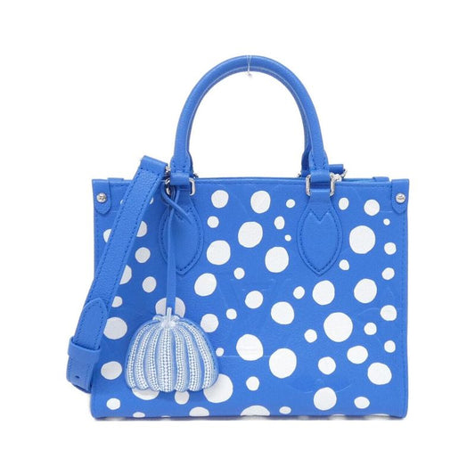 Louis Vuitton Monogram Empreinte on the Go PM Tote Bleu Blanc