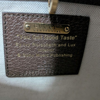 Gucci Leather Brown Logo Anniversary Tote