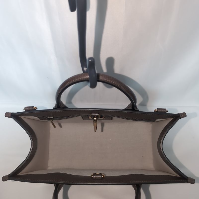 Gucci Leather Brown Logo Anniversary Tote