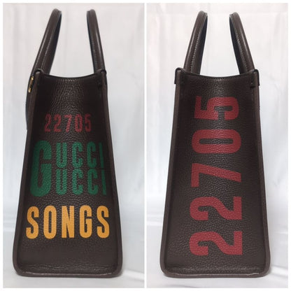 Gucci Leather Brown Logo Anniversary Tote