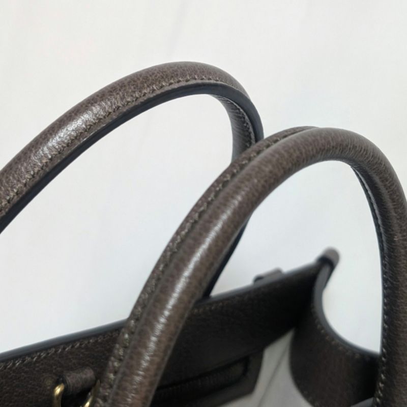 Gucci Leather Brown Logo Anniversary Tote