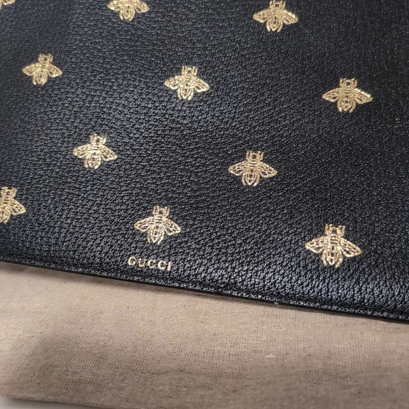 Gucci Leather Bi Black Clutch