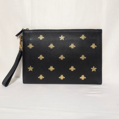 Gucci Leather Bi Black Clutch