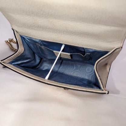 Gucci Leather Bi Star White Padlock Chain Shoulder Bag