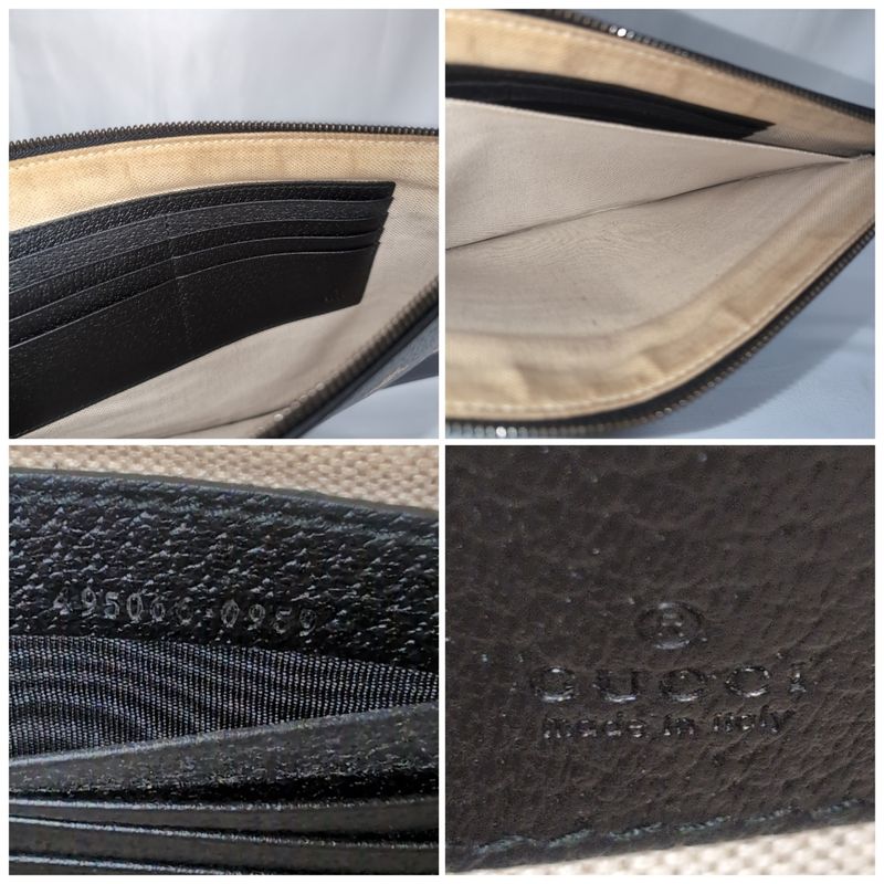 Gucci Leather Bi Black Clutch
