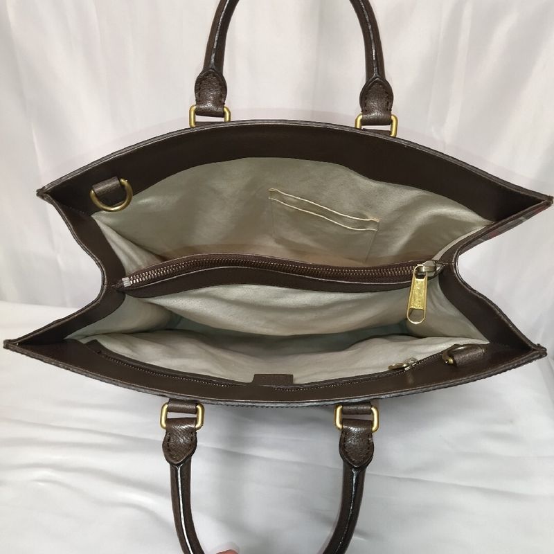 Gucci GG Supreme Chevron 2-Way Handbag Brown