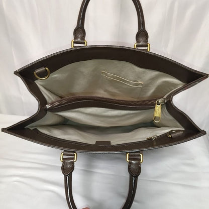 Gucci GG Supreme Chevron 2-Way Handbag Brown