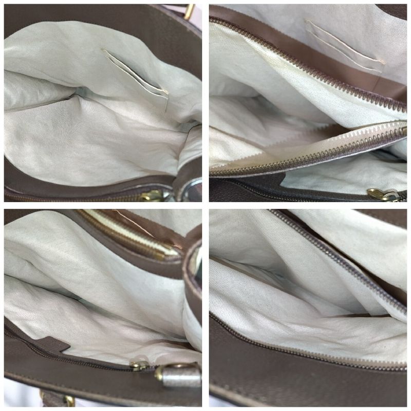 Gucci GG Supreme Chevron 2-Way Handbag Brown