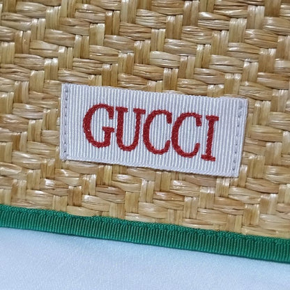 Gucci Children's Glider Straw Green Tote