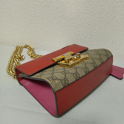 Gucci GG Supreme Padlock Chain Shoulder Bag
