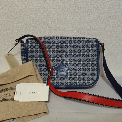 Gucci Double Geometric Cotton Jacquard Shoulder Bag