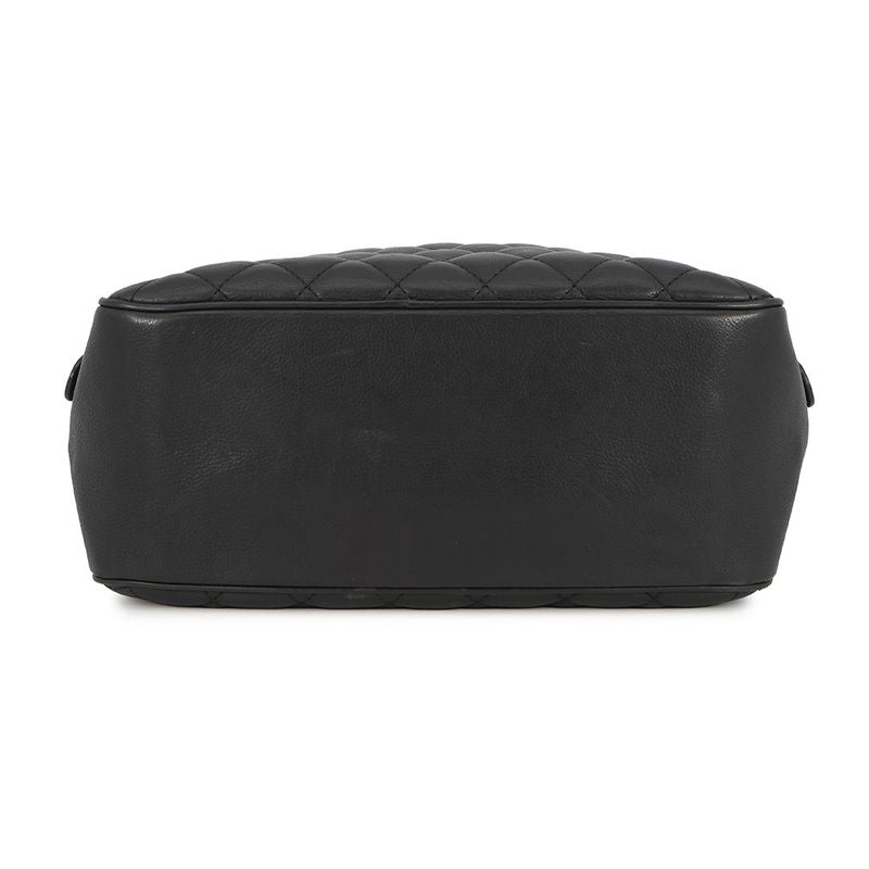 Chanel Chain Shoulder Bag Quilted CC Logo Vanity Lambskin Black 2-Way