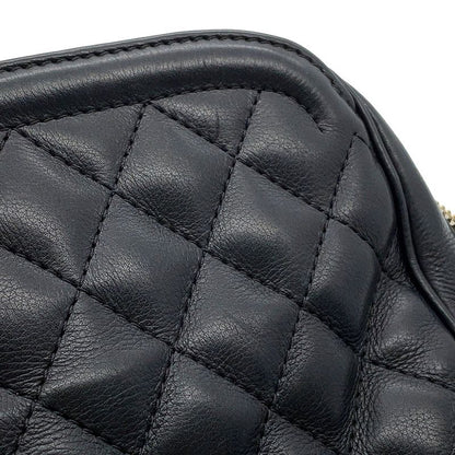 Chanel Chain Shoulder Bag Quilted CC Logo Vanity Lambskin Black 2-Way