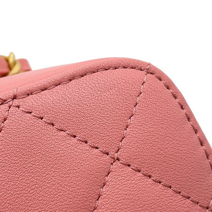 Chanel Chain Shoulder Bag Quilted CC Logo Vanity Top Handle Lambskin