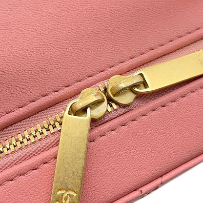 Chanel Chain Shoulder Bag Quilted CC Logo Vanity Top Handle Lambskin